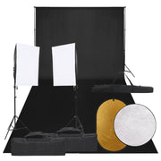 Kit de estudio fotográfico con set de luces, fondo y reflector v4260 Vetonek