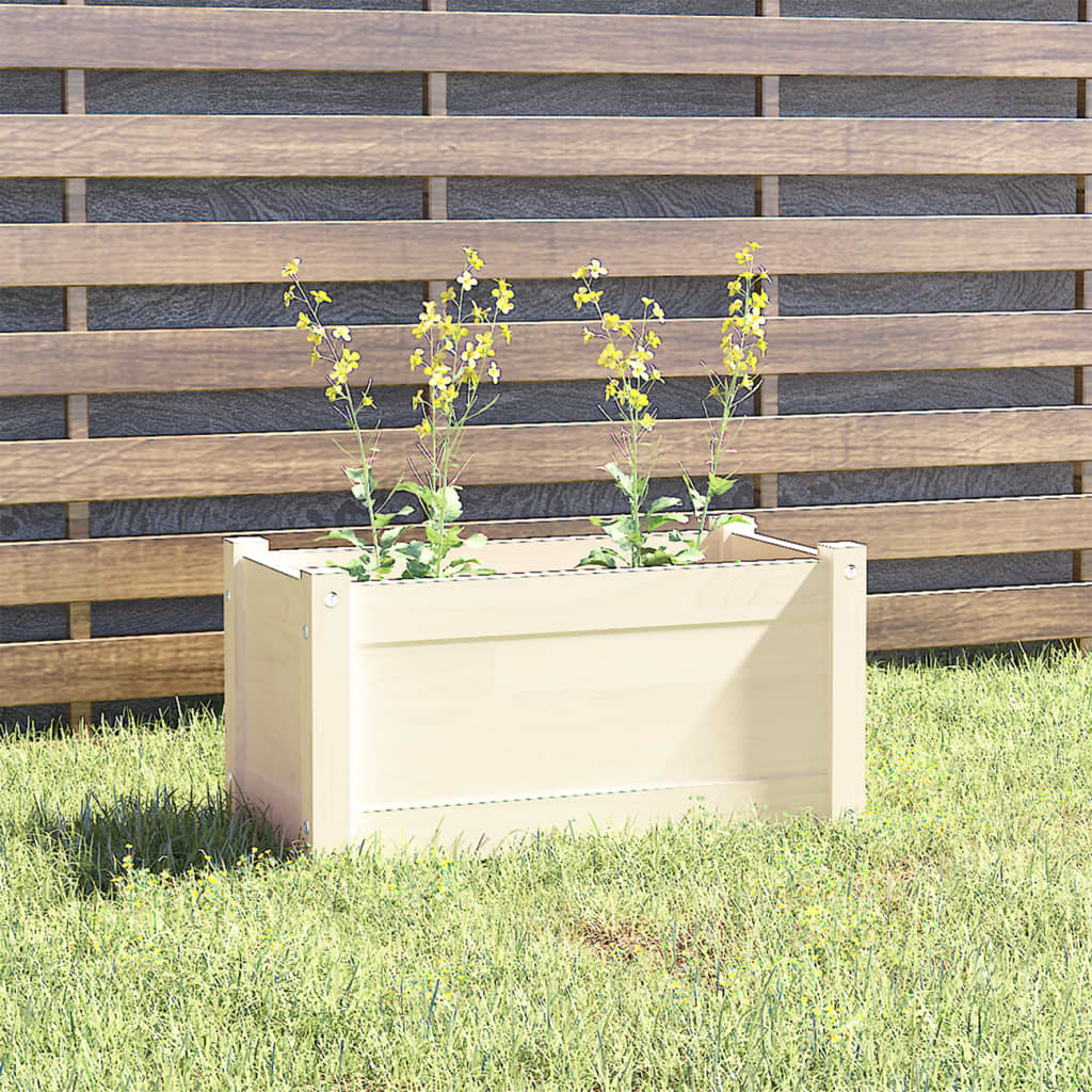 Jardinière en pin blanc massif 60x31x31 cm v4376 Vetonek