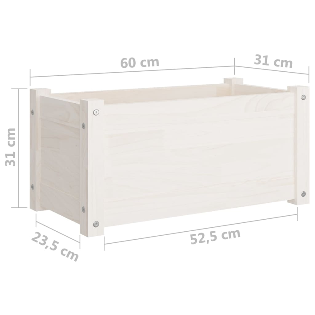 Jardineras 2 uds madera maciza de pino blanco 60x31x31 cm V4383 Vetonek