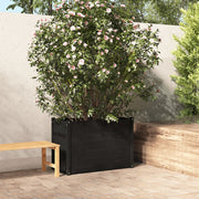 Jardinière en pin massif noir 100x50x70 cm v4697 Vetonek