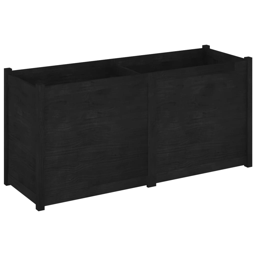 Vetonek Jardinera madera maciza de pino negro 150x50x70 cm