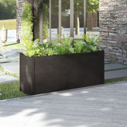 Jardinera madera maciza de pino negro 150x50x70 cm v4895 Vetonek