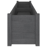 Jardineras de madera maciza de pino gris 2 uds 200x31x31 cm - Vetonek