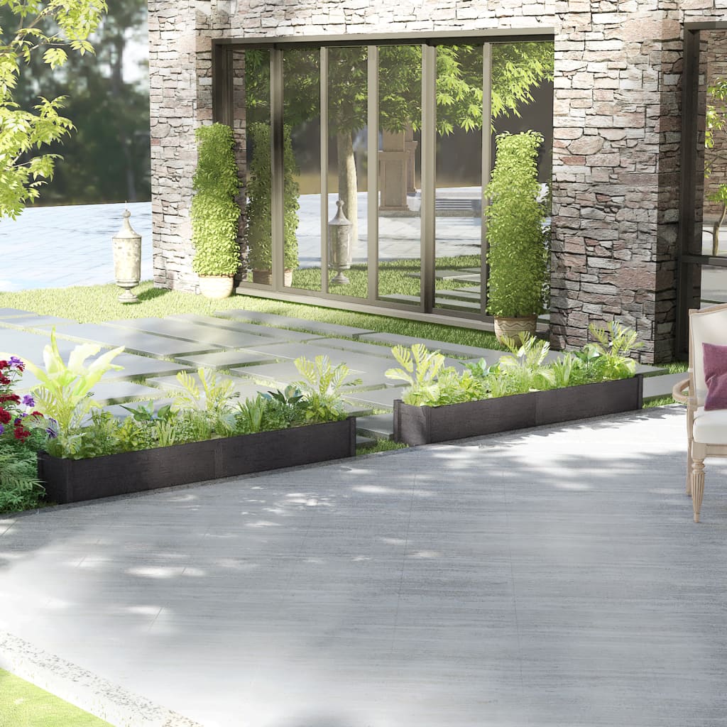 Jardineras de madera maciza de pino gris 2 uds 200x31x31 cm v4956 Vetonek