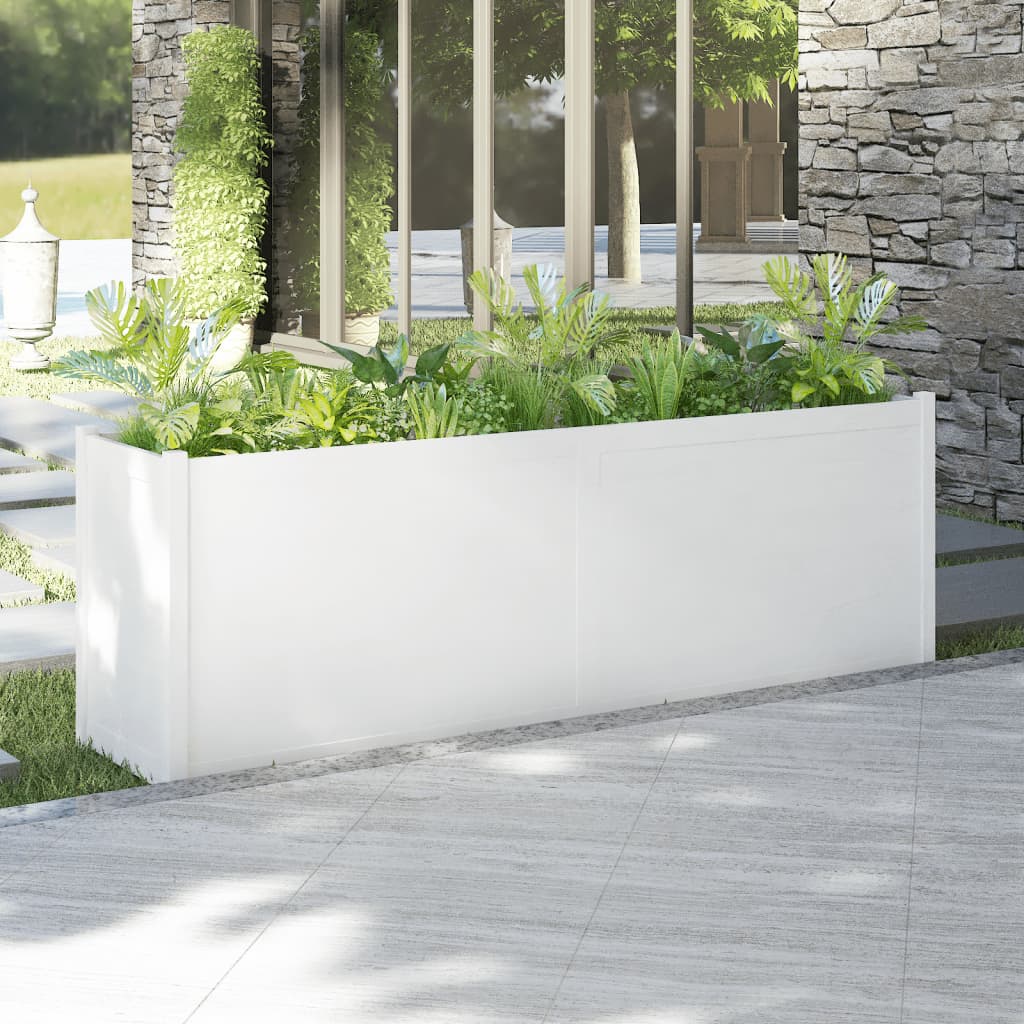 Jardinière en pin blanc massif 200x50x70 cm v5069 Vetonek