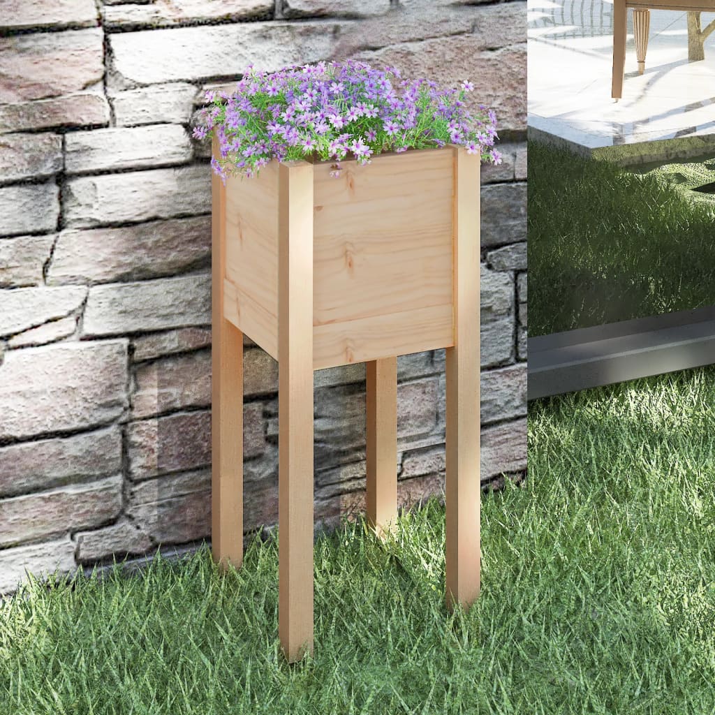 Vetonek Jardinera de madera maciza de pino 31x31x70 cm