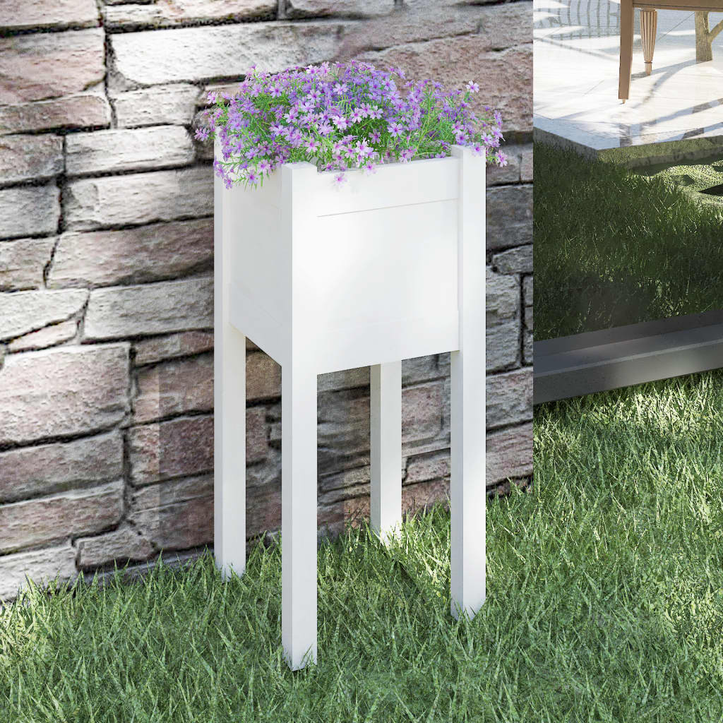 Jardinière en pin blanc massif 31x31x70 cm v5120 Vetonek