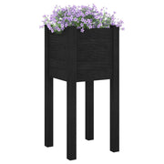 Jardinera de madera maciza de pino negro 31x31x70 cm v5182 - Vetonek