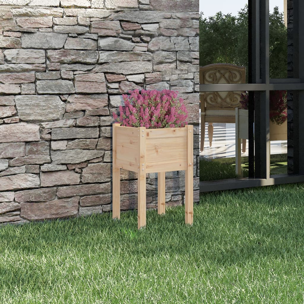 Vetonek Jardinera de madera maciza de pino 40x40x70 cm