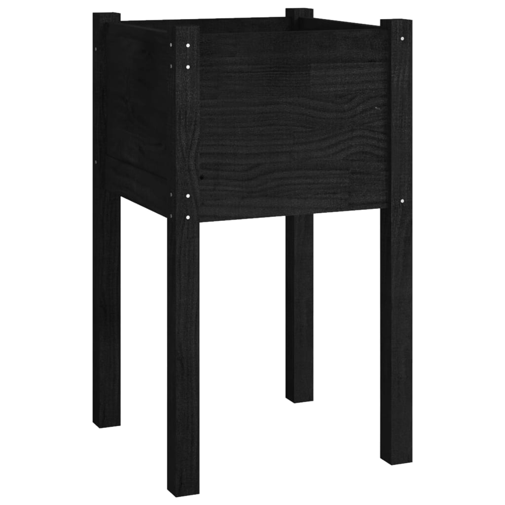 Jardinera de madera maciza de pino negro 40x40x70 cm vidaXL