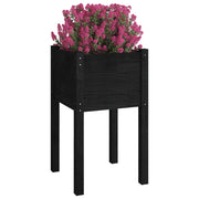 Jardinera de madera maciza de pino negro 40x40x70 cm - Vetonek