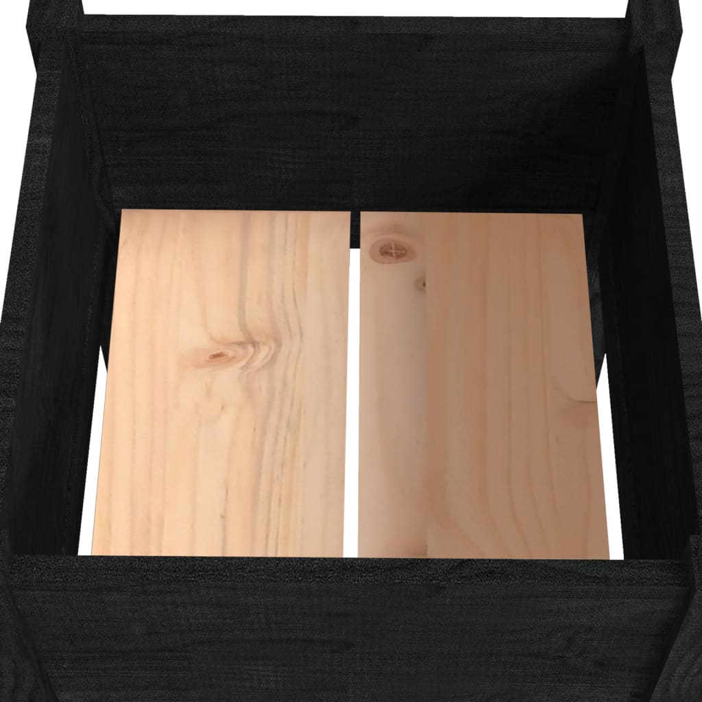 Jardinera de madera maciza de pino negro 40x40x70 cm vidaXL