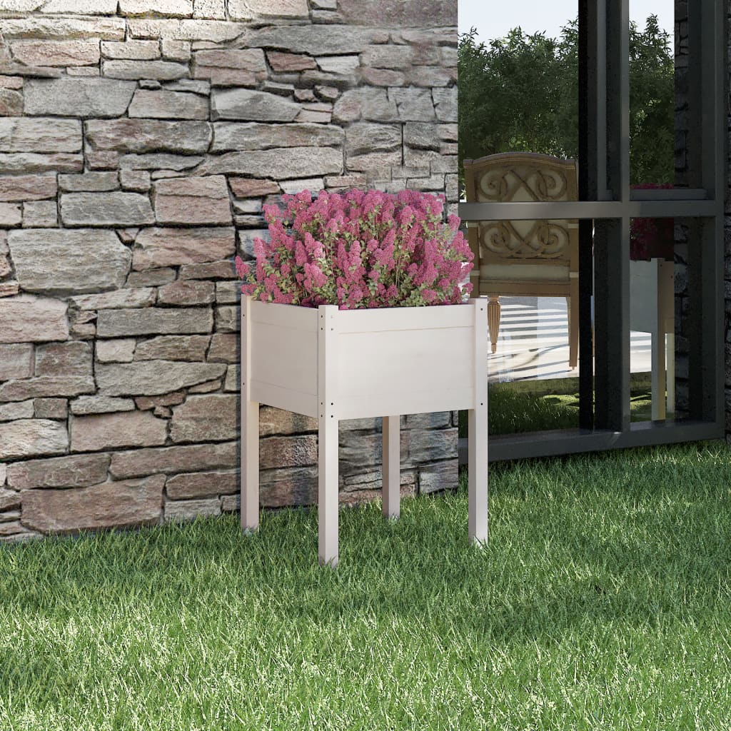 Jardinière en pin blanc massif 50x50x70 cm v5328 Vetonek