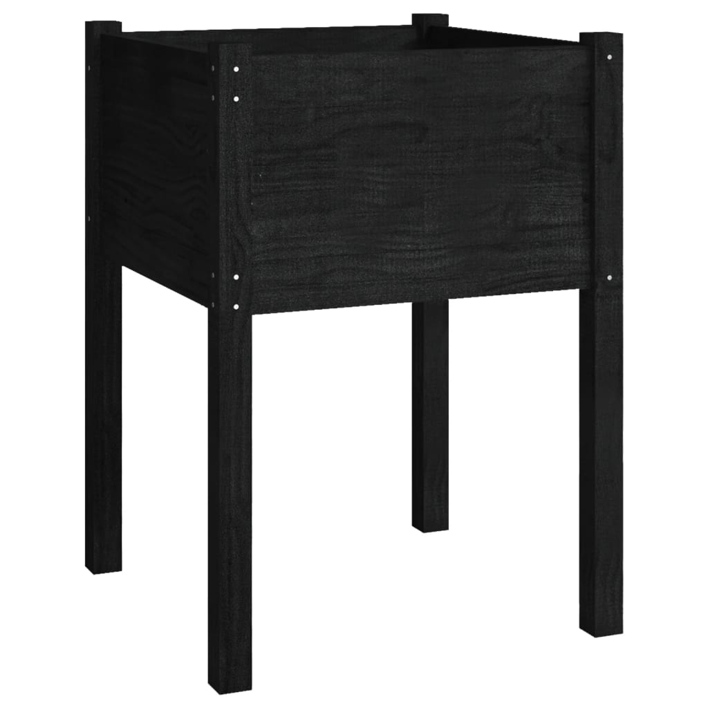 Jardinera de madera maciza de pino negro 50x50x70 cm vidaXL