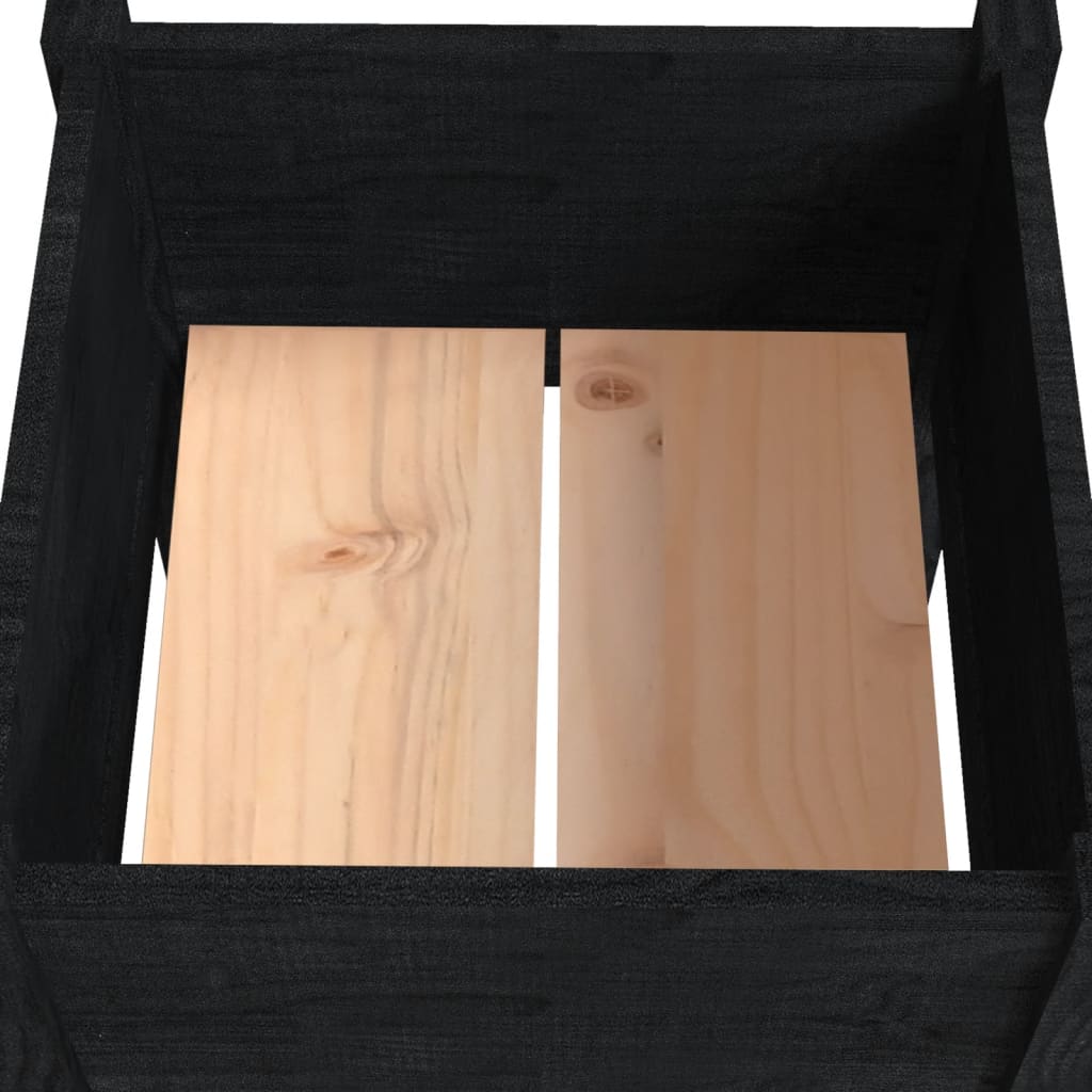 Jardinera de madera maciza de pino negro 50x50x70 cm vidaXL