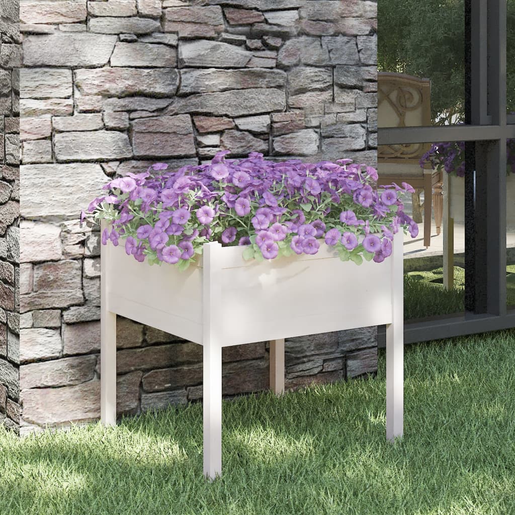 Jardinière en pin blanc massif 70x70x70 cm v5427 Vetonek