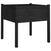 Vetonek Jardinera de madera maciza de pino negro 70x70x70 cm