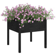 Jardinera de madera maciza de pino negro 70x70x70 cm v5489 - Vetonek