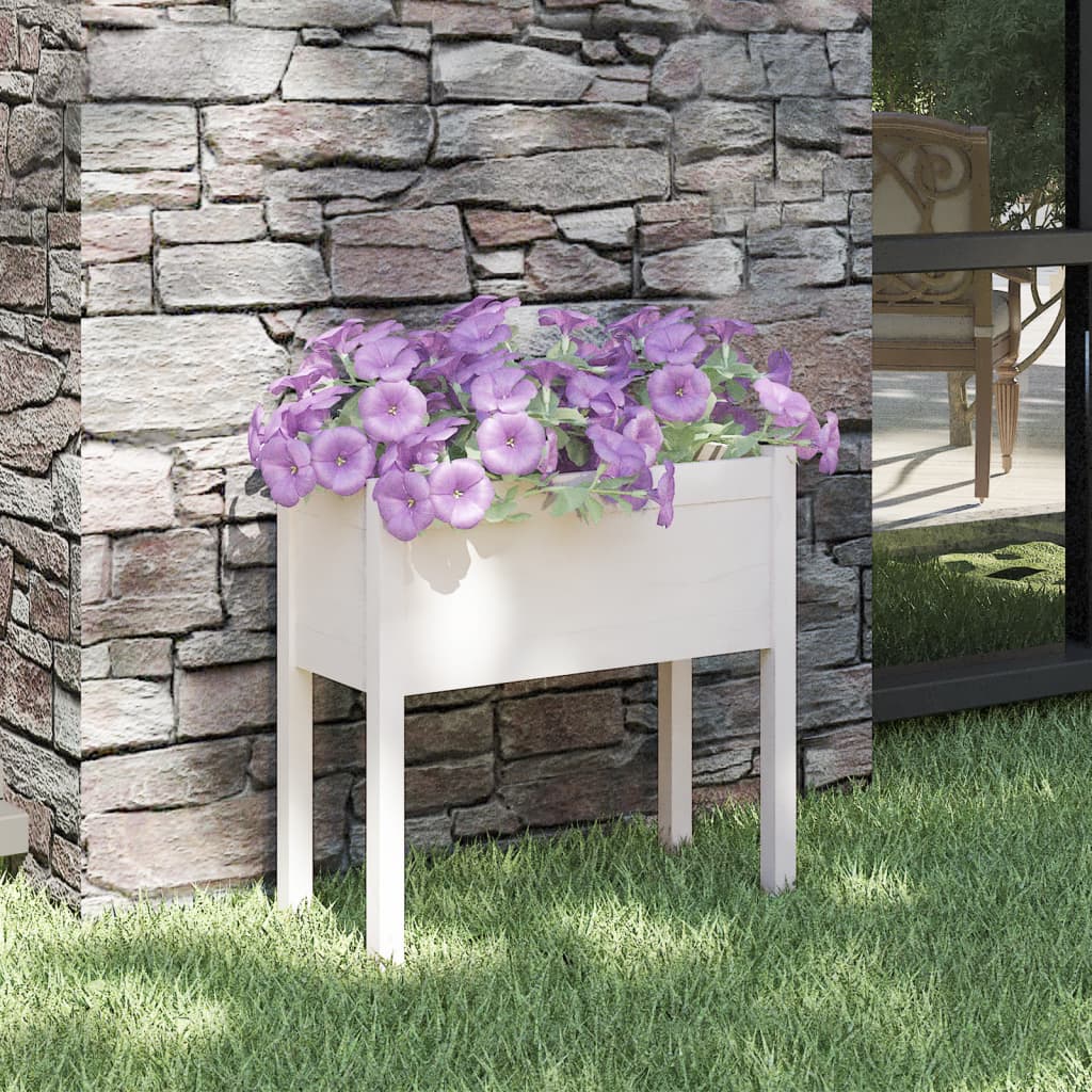 Jardinière en pin blanc massif 70x31x70 cm v5526 Vetonek