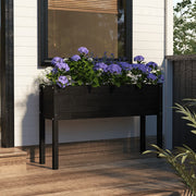 Jardinière en bois de pin noir massif 110x31x70 cm v5687 Vetonek