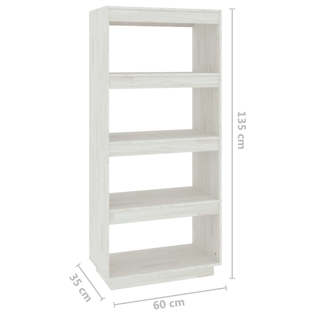 Estantería/divisor de espacios madera pino blanco 60x35x135 cm vidaXL