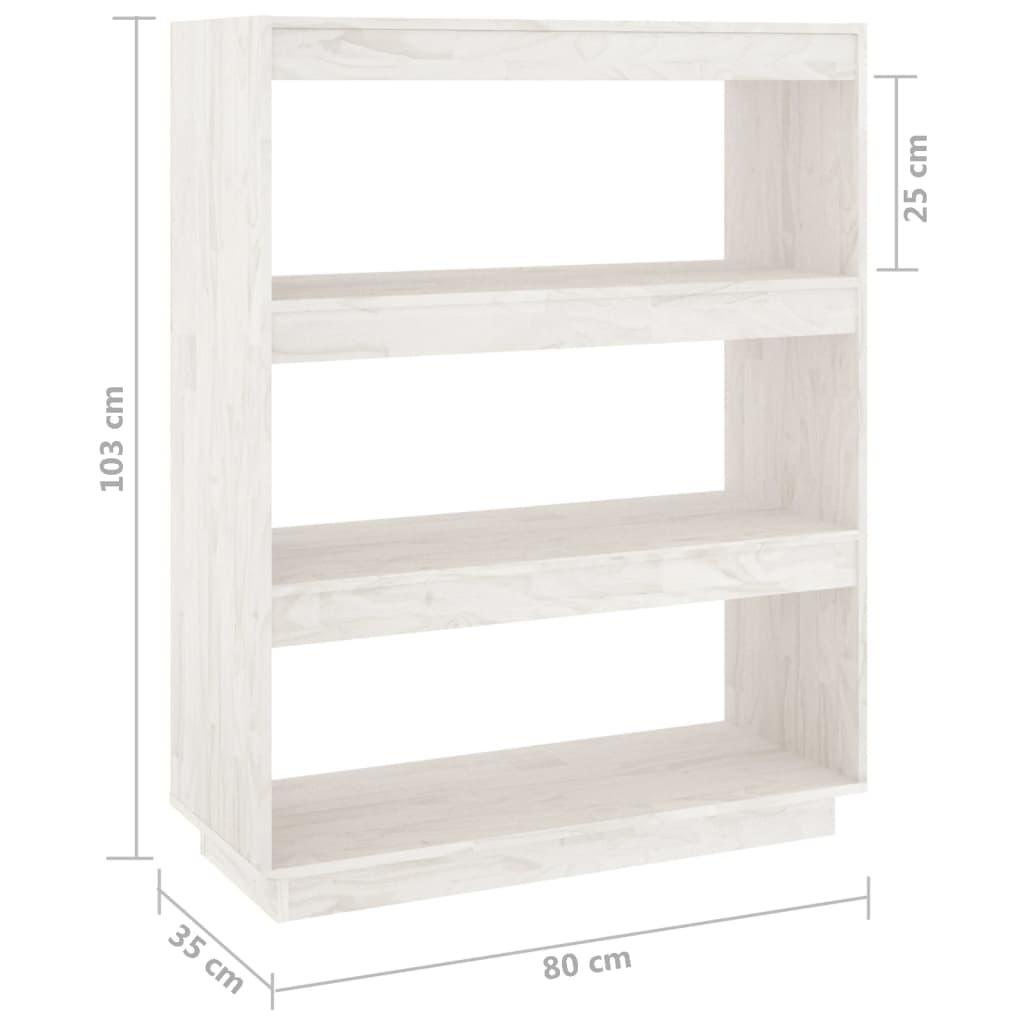 Estantería/divisor de espacios madera pino blanco 80x35x103 cm vidaXL