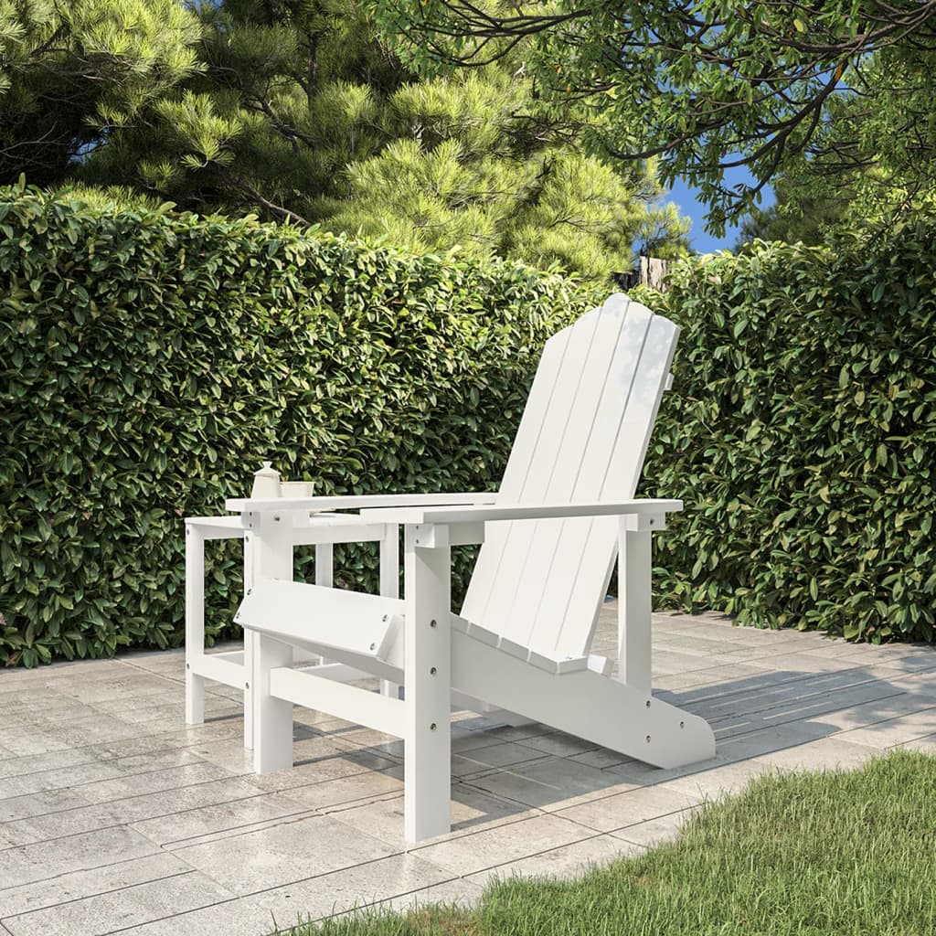 Vetonek Silla de jardín Adirondack HDPE blanca