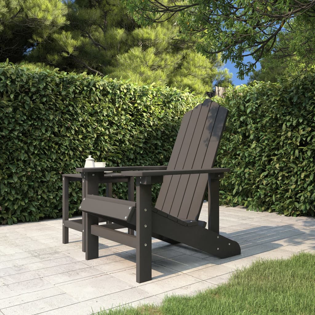 Vetonek Silla de jardín Adirondack HDPE gris antracita