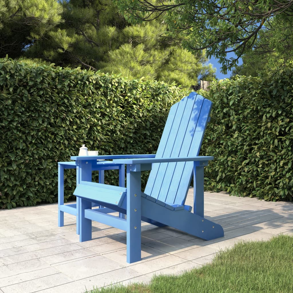 Vetonek Silla de jardín Adirondack HDPE azul agua