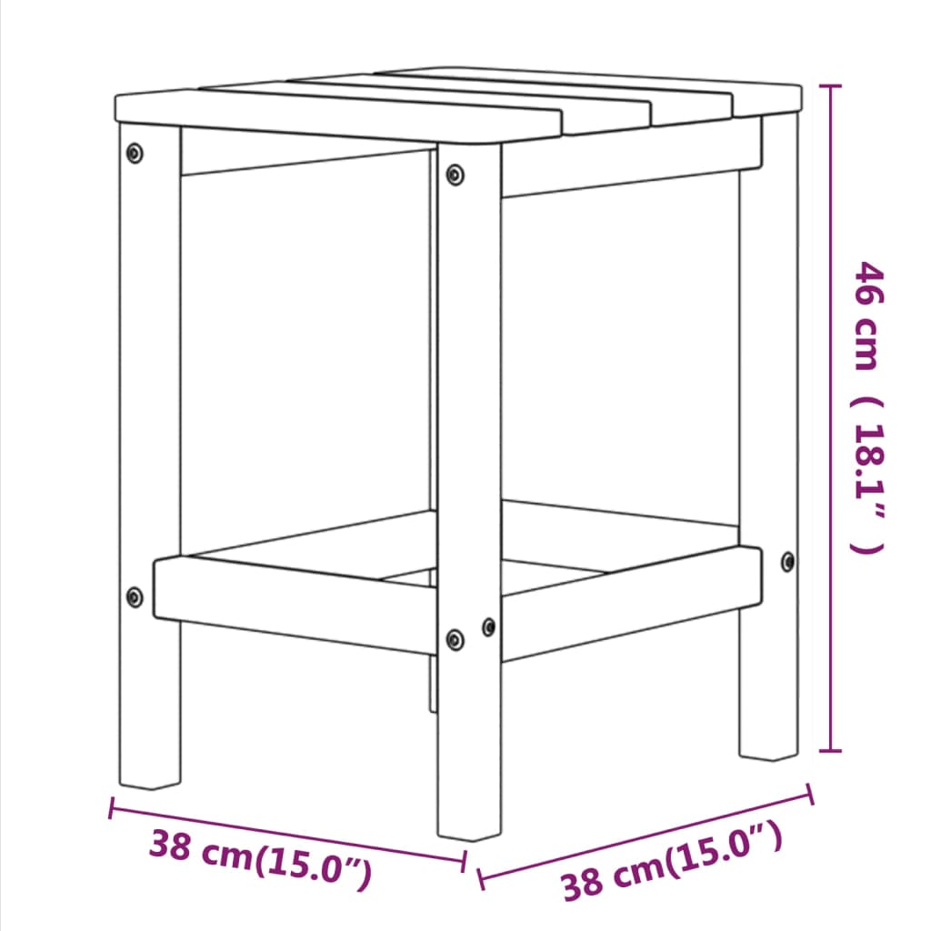 Adirondack hdpe azul jardim azul água 38x38x46 cm