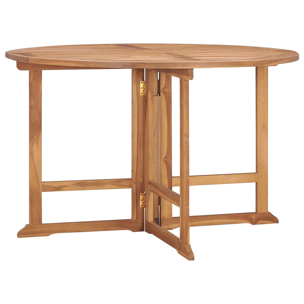 Vetonek Mesa de comedor de jardín plegable teca maciza Ø110x75 cm