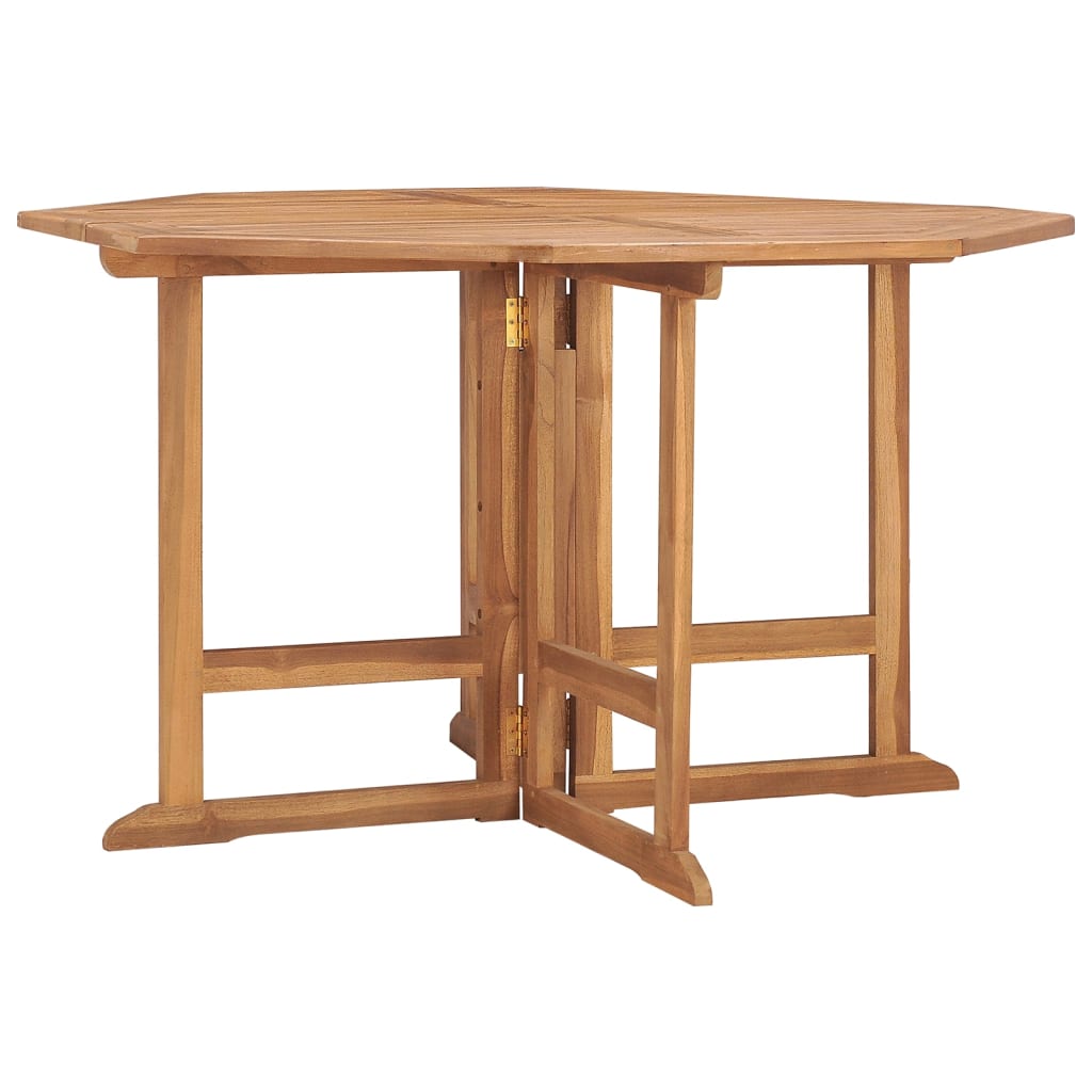 Vetonek Mesa de comedor de jardín plegable teca maciza 110x110x75 cm