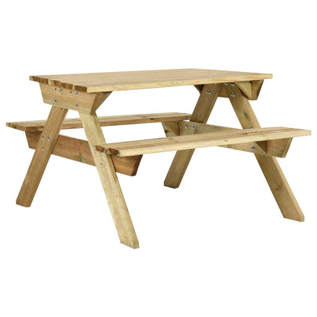 Vetonek Mesa de picnic con bancos 110x123x73 cm madera pino impregnada