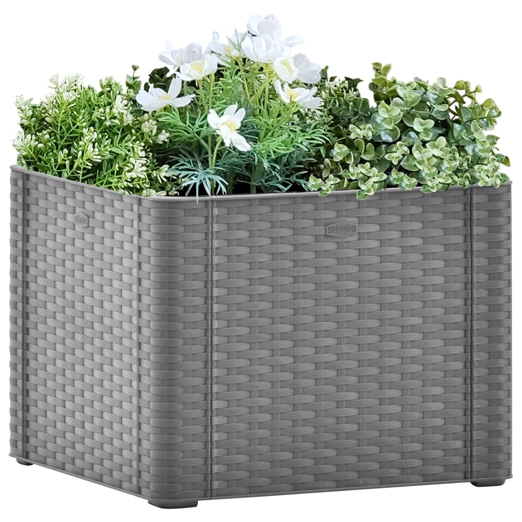 Vetonek jardinera con sistema de riego automático gris 43x43x33 cm