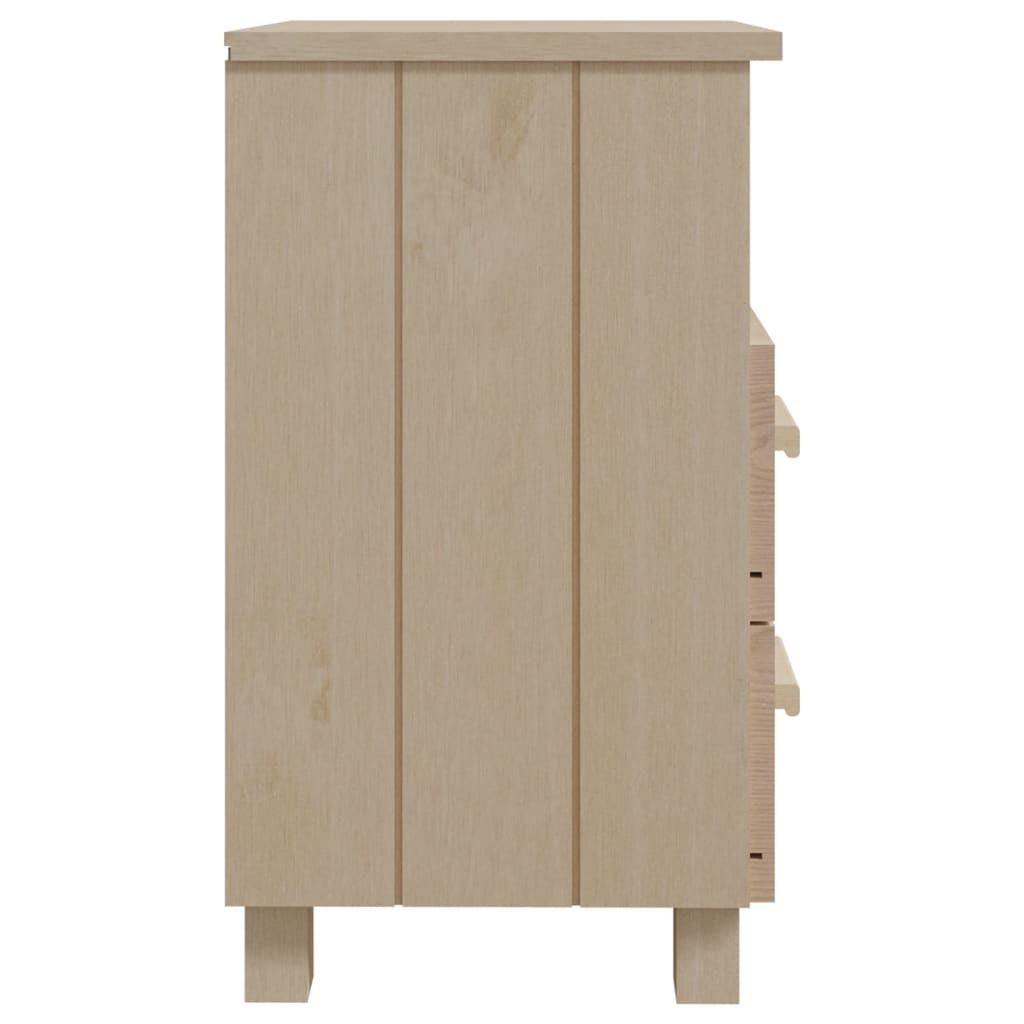 Mesita de noche HAMAR madera pino maciza marrón miel 40x35x62cm V12