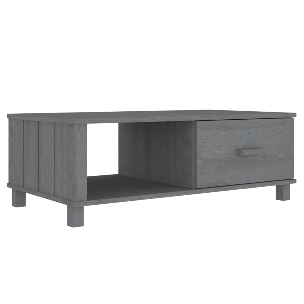 Mesa de centro HAMAR madera maciza pino gris oscuro 100x55x35cm vidaXL