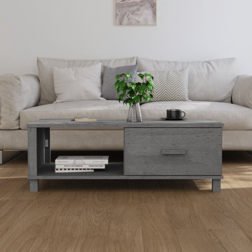 Mesa de centro HAMAR madera maciza pino gris oscuro 100x55x35cm vidaXL