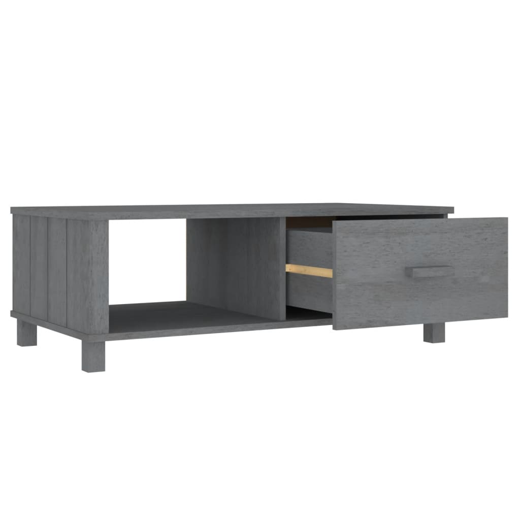 Mesa de centro HAMAR madera maciza pino gris oscuro 100x55x35cm vidaXL