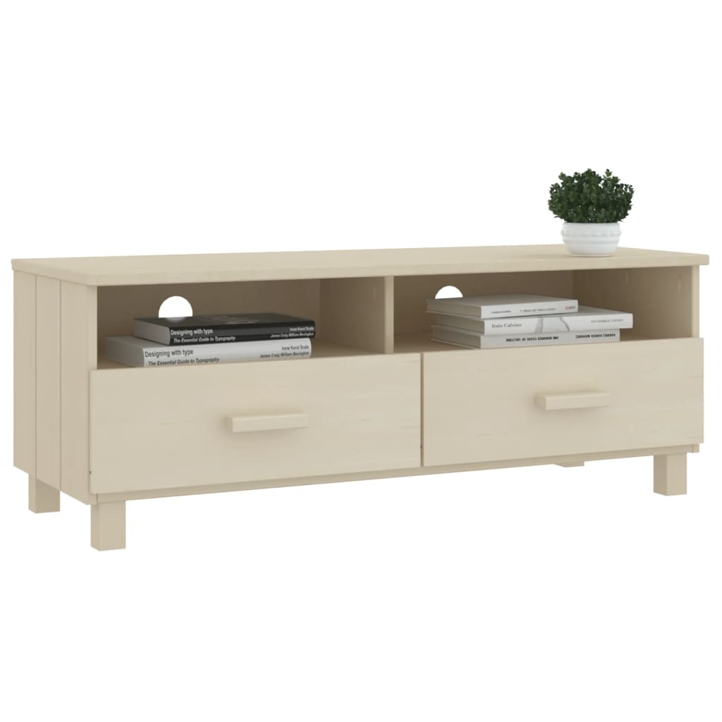 Mueble TV HAMAR madera de pino maciza marrón miel 106x40x40 cm vidaXL