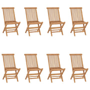 Folding garden chairs 8 units solid teak wood v8916 Vetonek