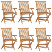 Folding garden chairs 6 units solid teak wood v8930 Vetonek