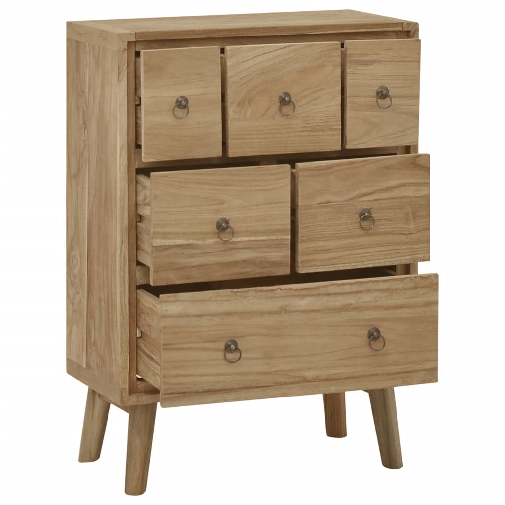 Cómoda de madera maciza de teca 56x30x80 cm v8961 - Vetonek