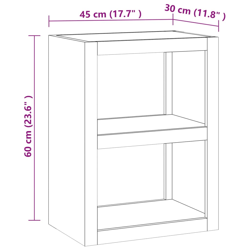 Mesa auxiliar de madera maciza de teca 45x30x60 cm