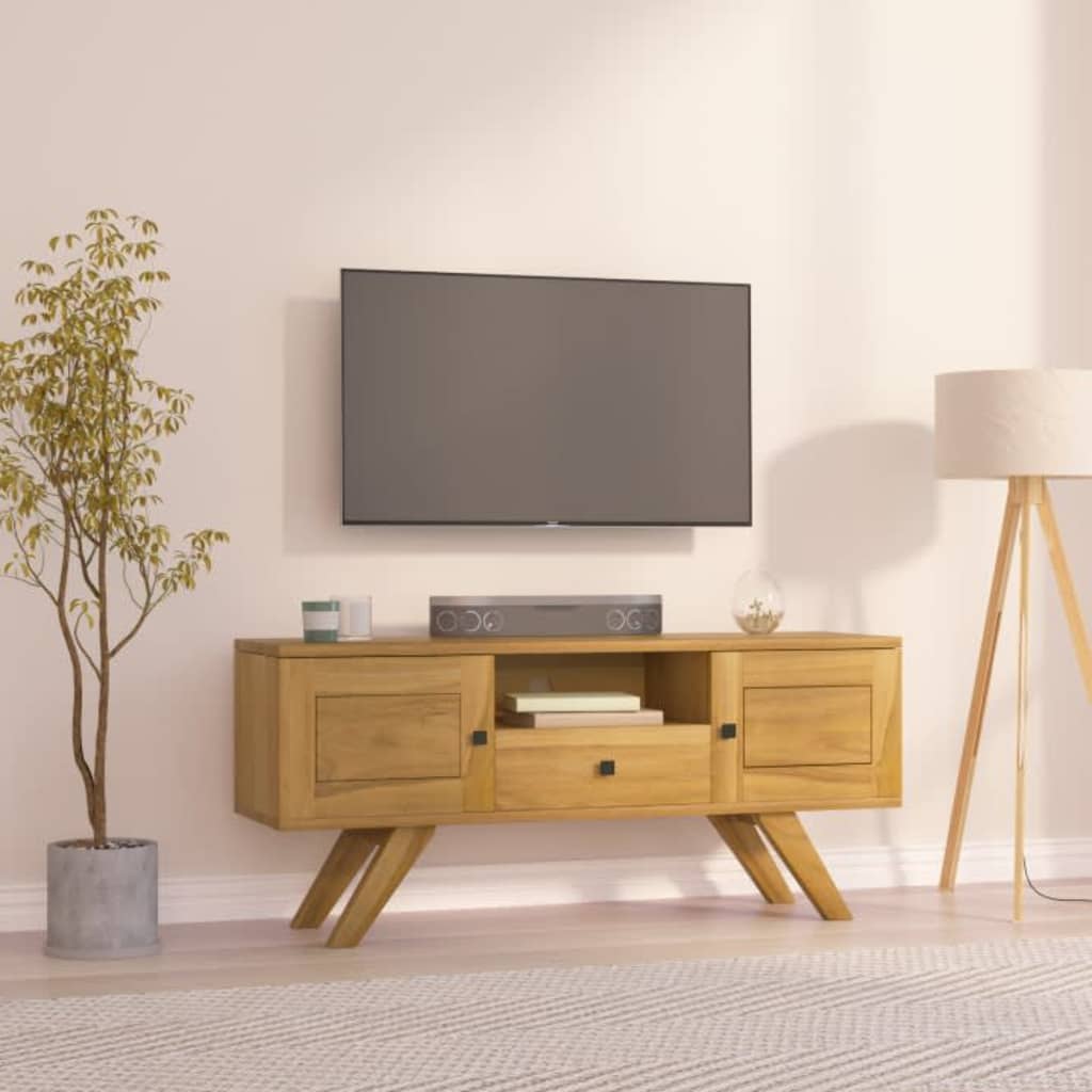 Vetonek Mueble de TV madera maciza de teca 110x30x50 cm