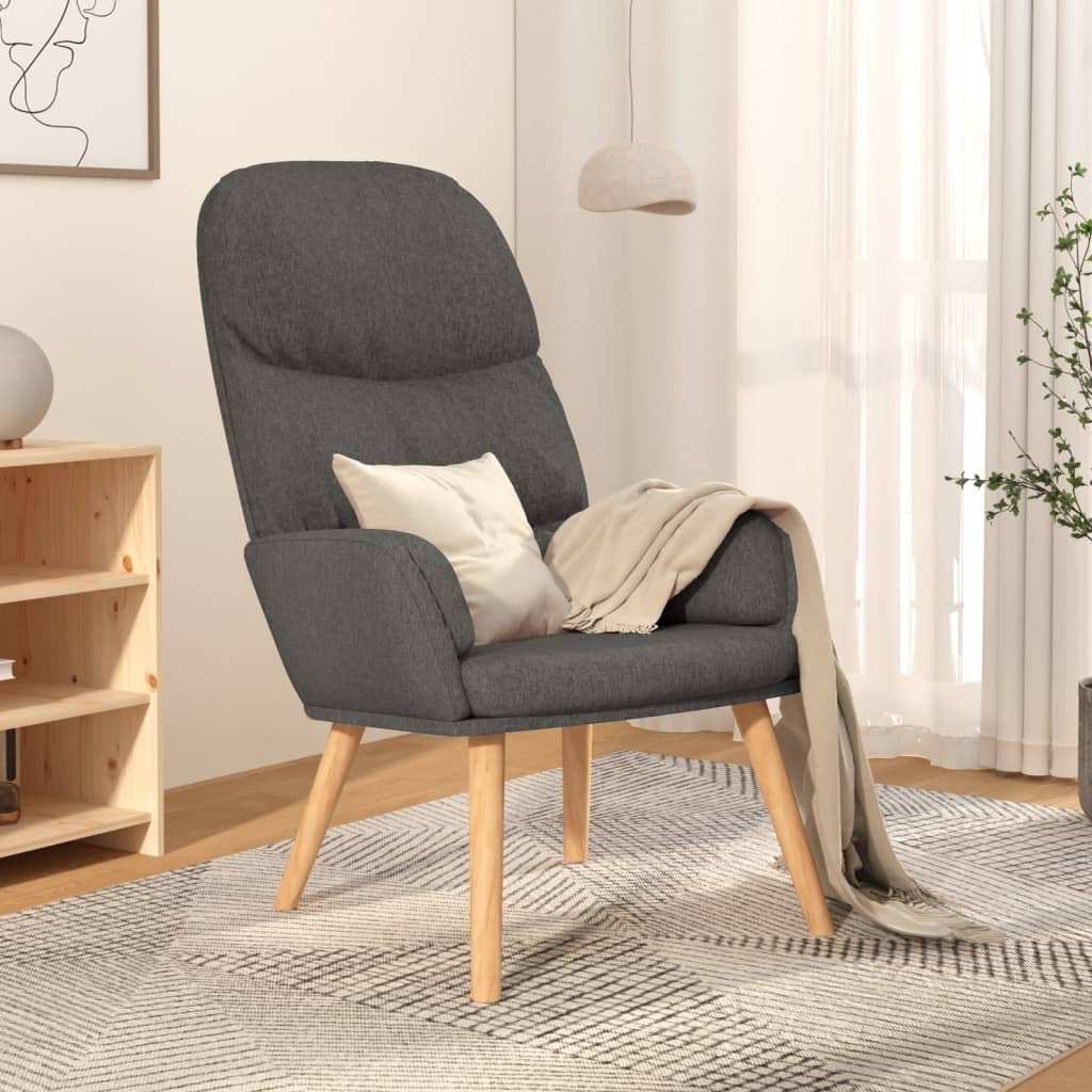 Vetonek Sillón de relax de tela gris oscuro