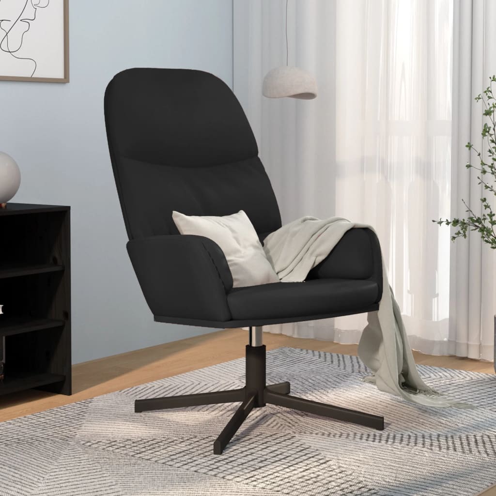 Vetonek Sillón de relax de cuero sintético negro