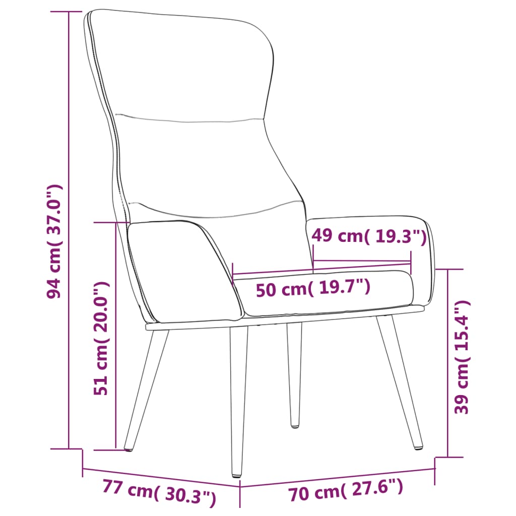 Sillón de relax de tela gris claro vidaXL