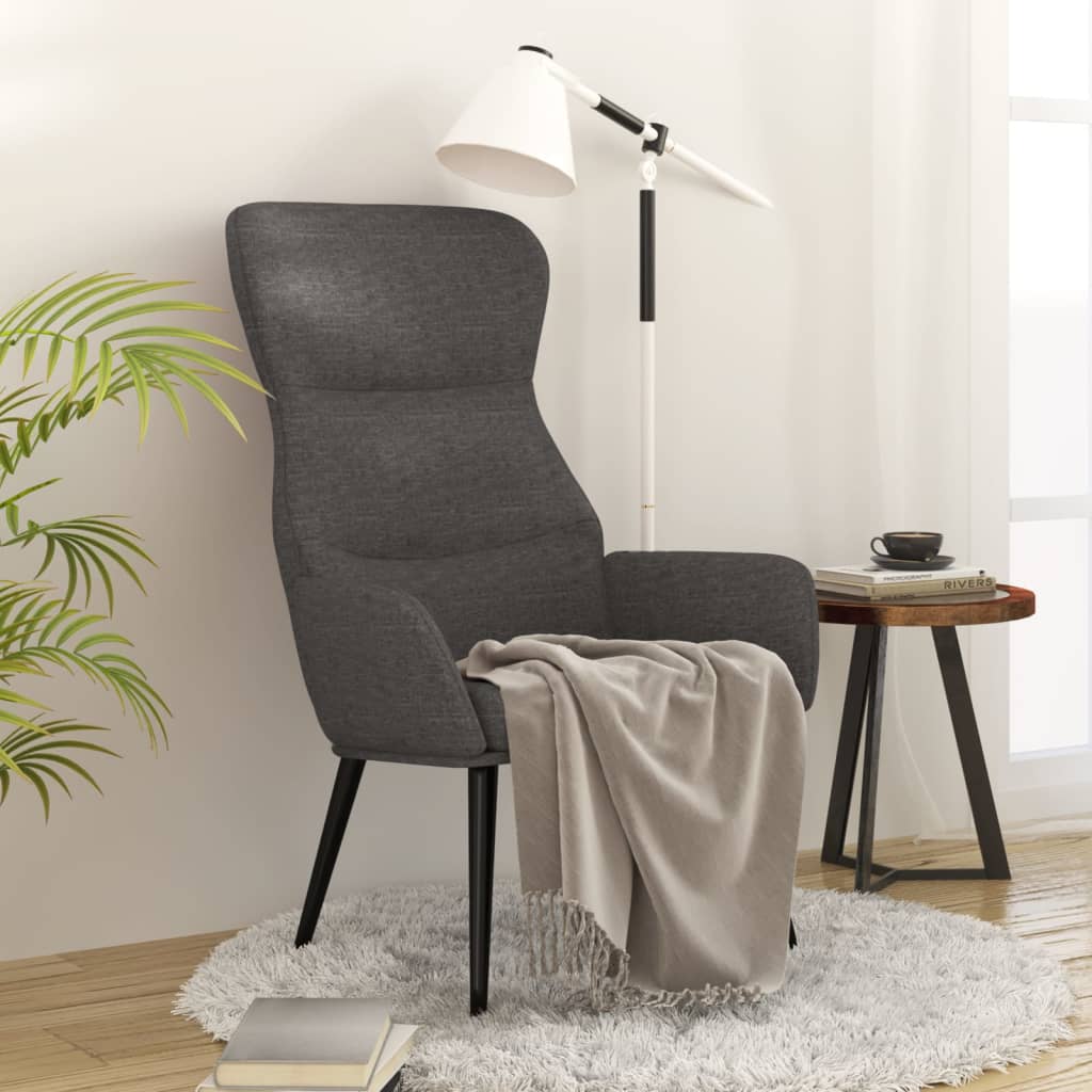 Vetonek Sillón de relax de tela gris oscuro