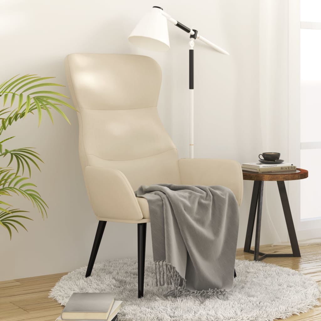 Vetonek Sillón de relax de tela crema