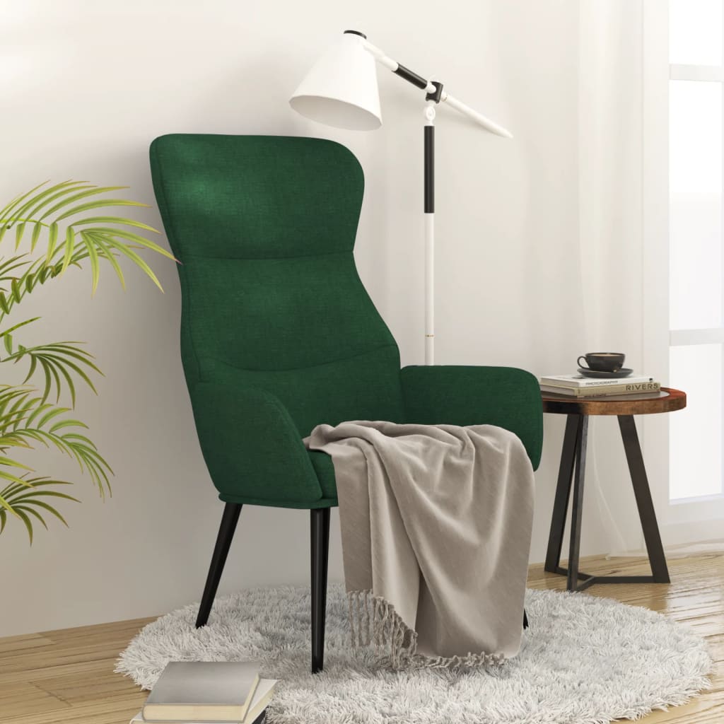 Vetonek Sillón de relax de tela verde oscuro